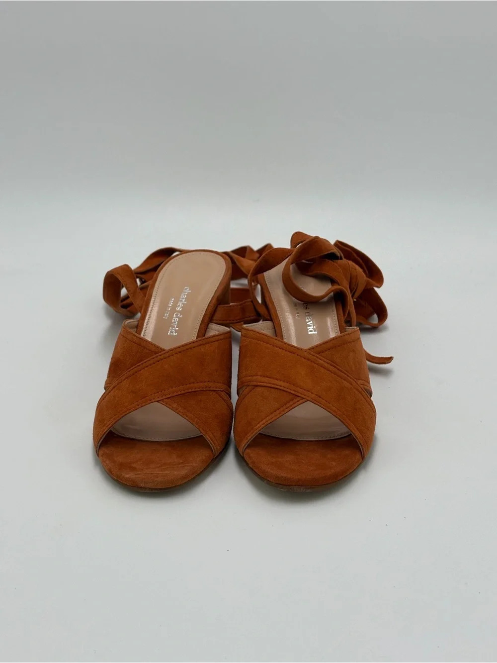 Suede Lace-Up Sandals in Brown by Charles David